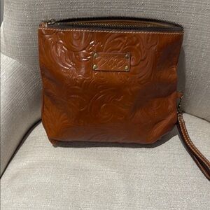 Embossed Leather Wristlet